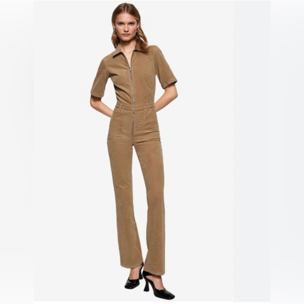 Mango Corduroy Flare Pinafore Jumpsuit